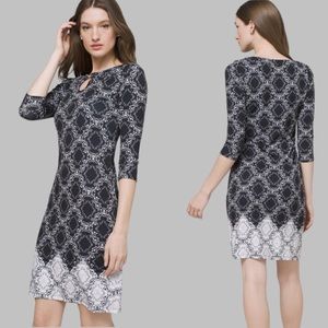 WHBM Medallion-Print Knit Shift Dress
